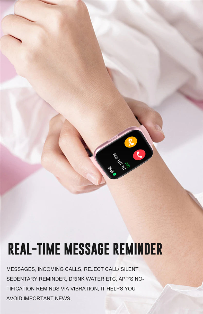 Smart Watch Heart Rate Monitor Steps Count Real-time Message Call Reminder