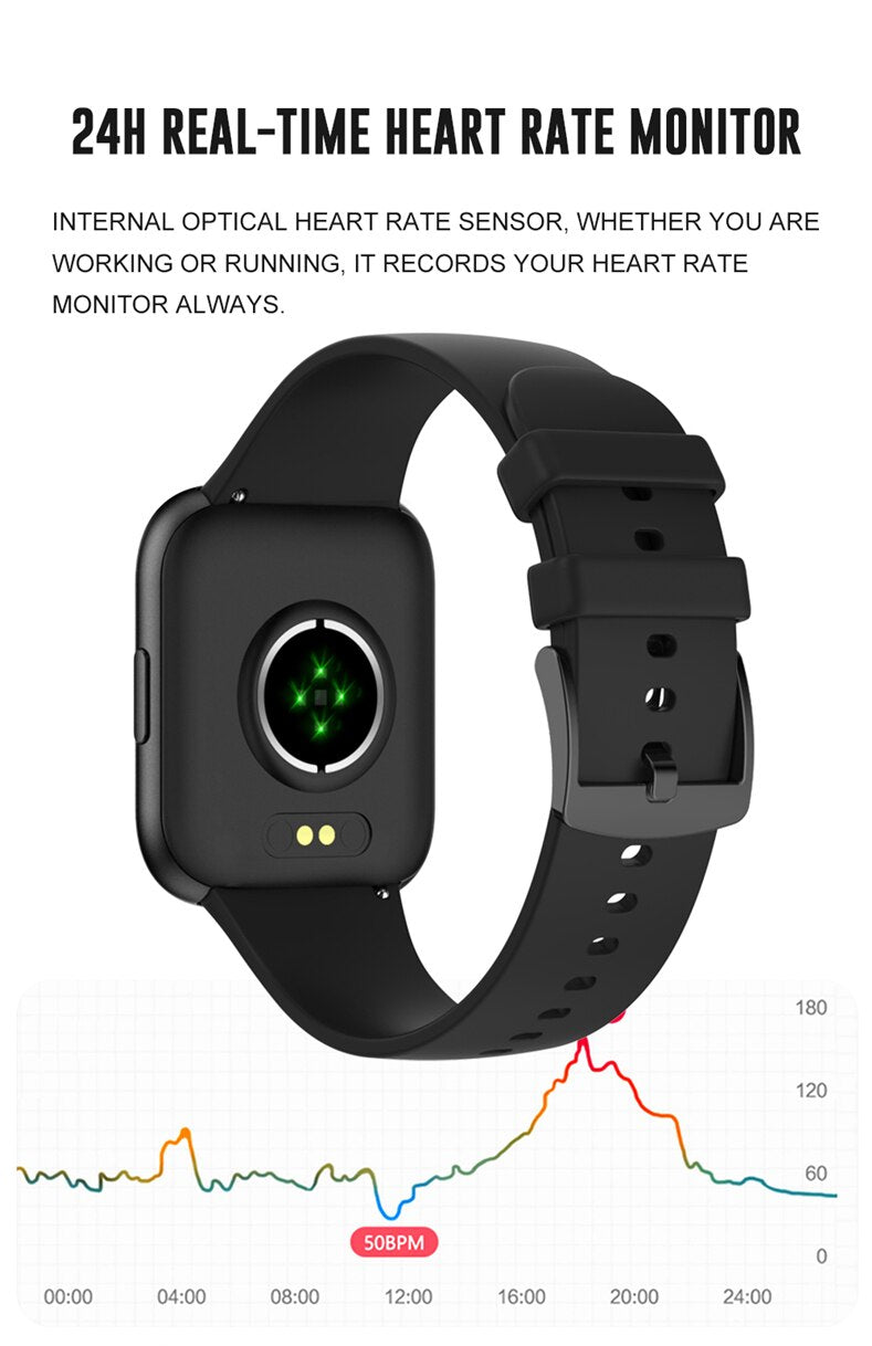 Smart Watch Heart Rate Monitor Steps Count Real-time Message Call Reminder