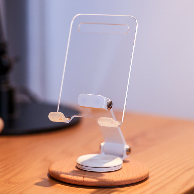 Folding Desktop Mobile Phone Holder with 360° Rotating Base