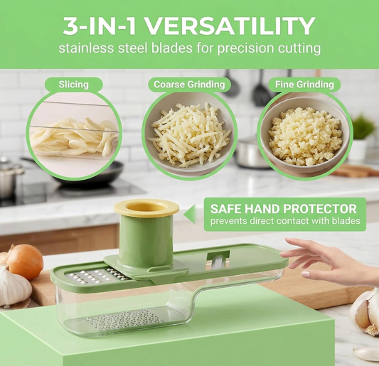 3-in-1 Mini Ginger & Garlic Grater with Container