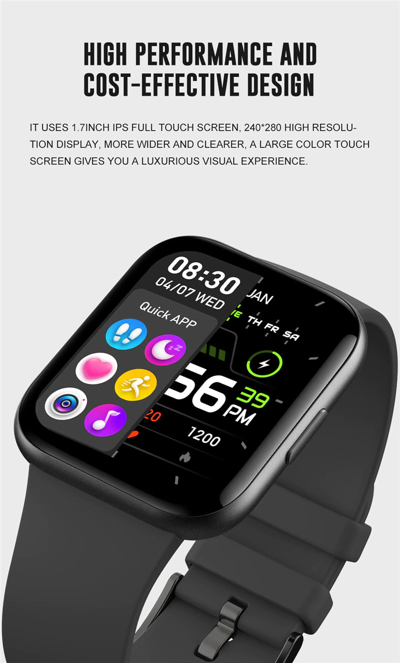 Smart Watch Heart Rate Monitor Steps Count Real-time Message Call Reminder