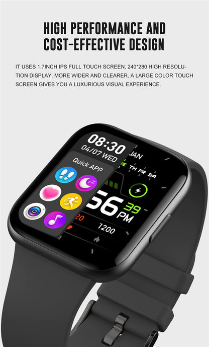 Smart Watch Heart Rate Monitor Steps Count Real-time Message Call Reminder